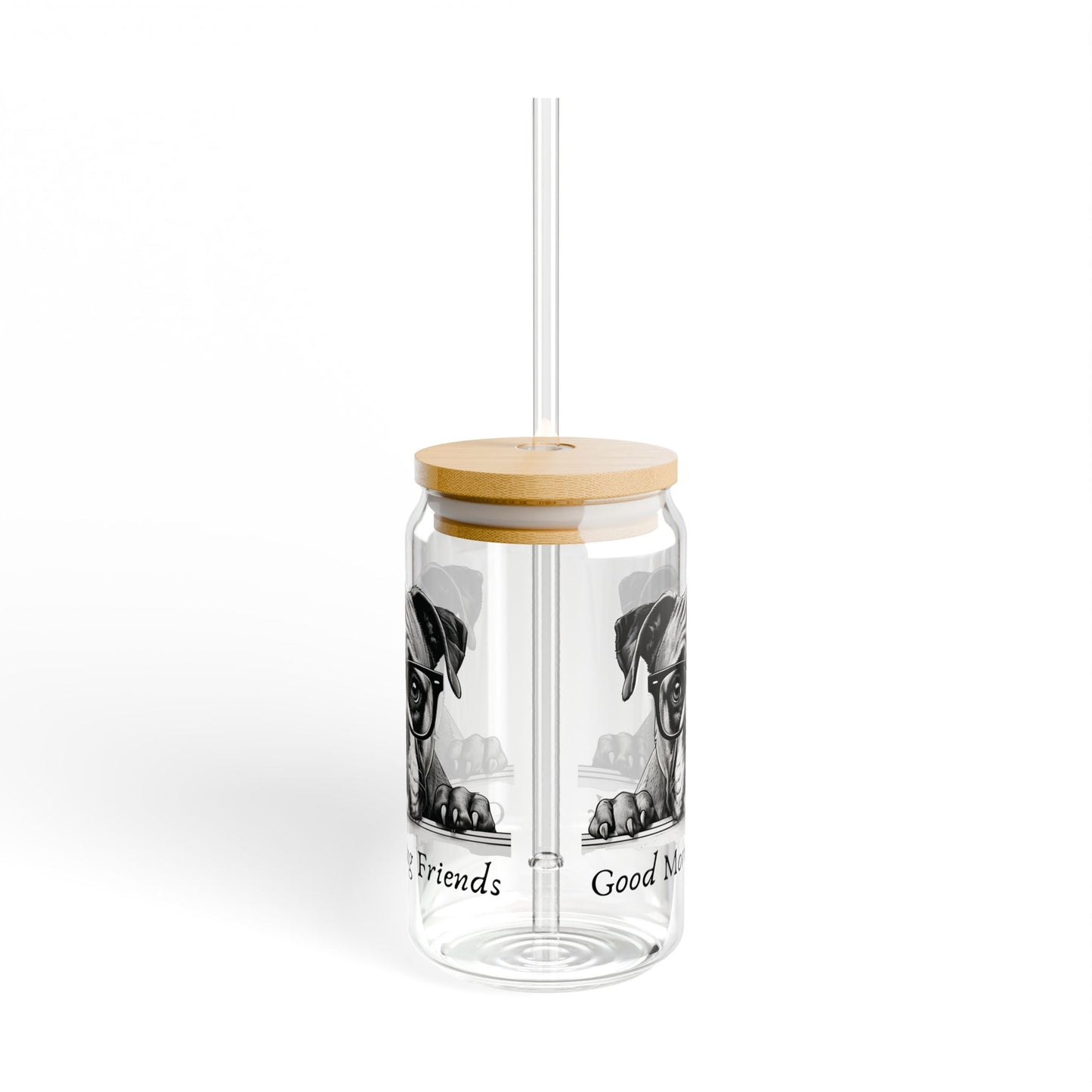 Good Morning Boxer Friends, Sipper Glass, 16oz