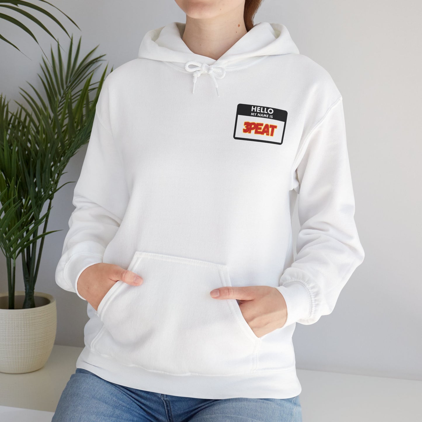 Hello My Name Is Repeat Graphic Hooded Sweatshirt