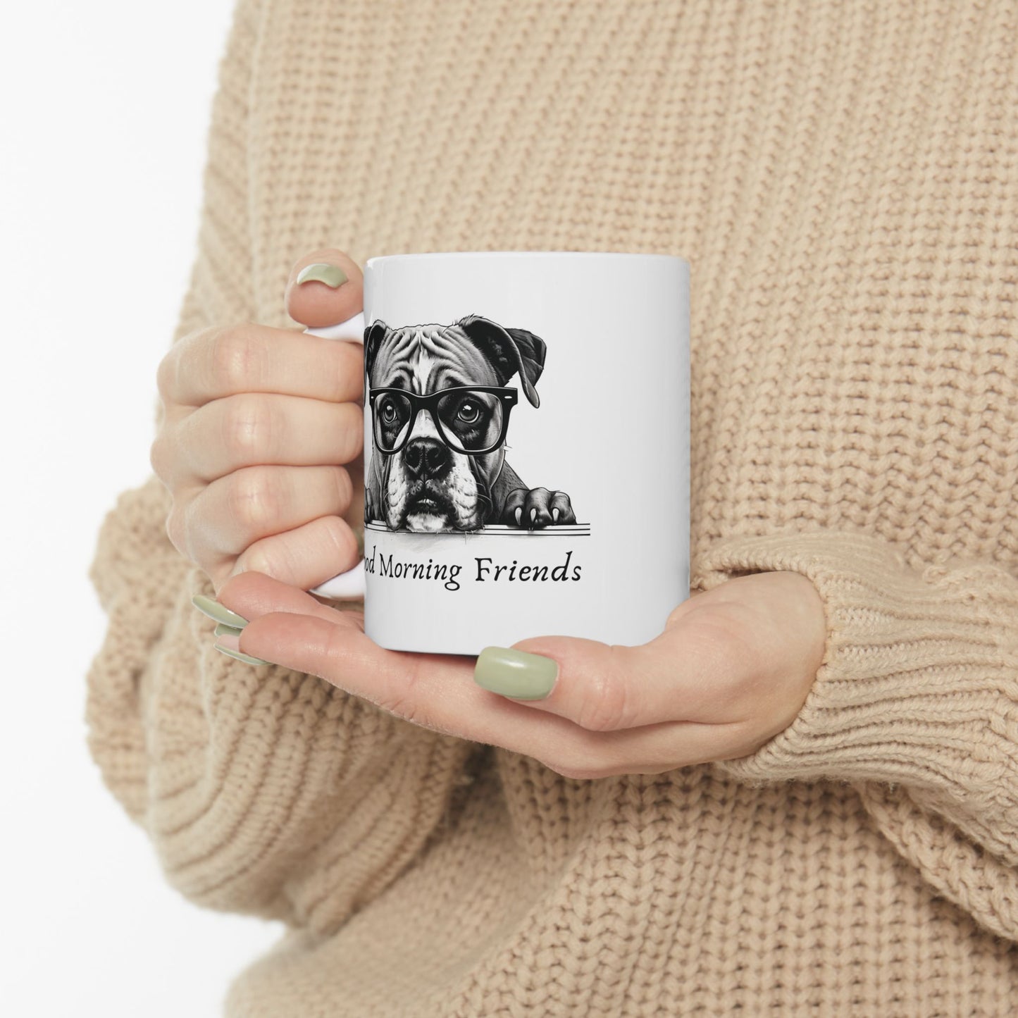 Good Morning Friends Ceramic Mug, Boxer Dog Lovers
