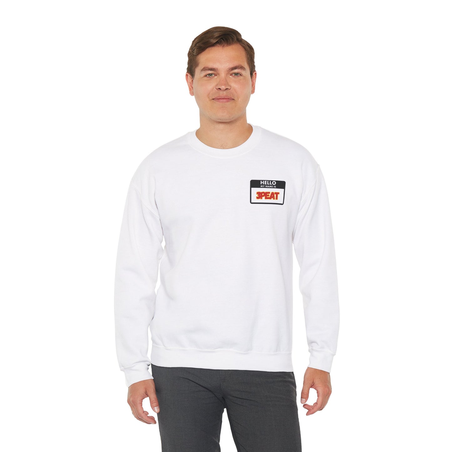 Hello My Name Is Repeat Graphic Crewneck Sweatshirt