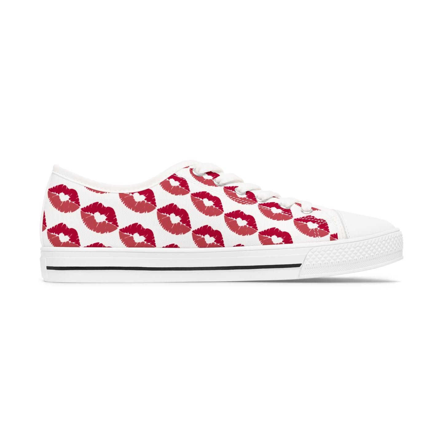 Blowing Heart shaped Lip Kisses Women's Low Top Sneakers