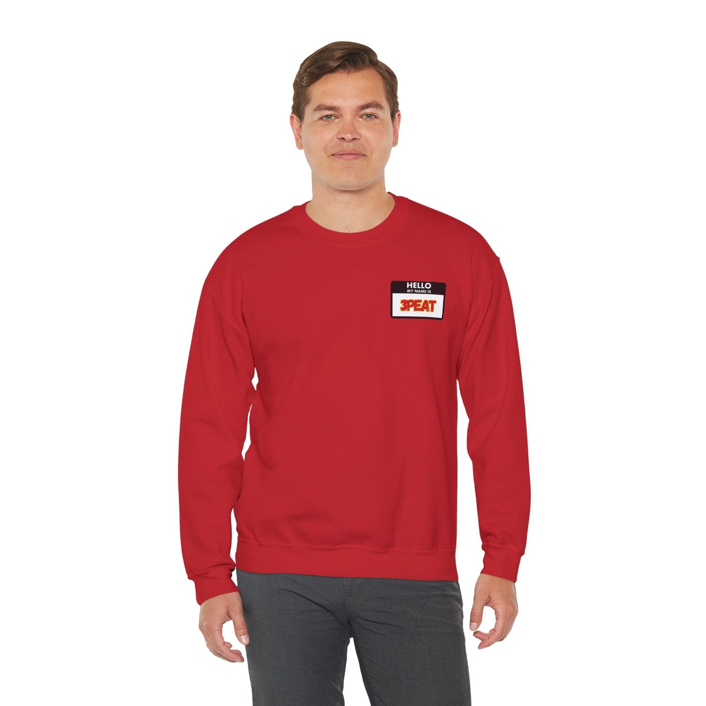 Hello My Name Is Repeat Graphic Crewneck Sweatshirt