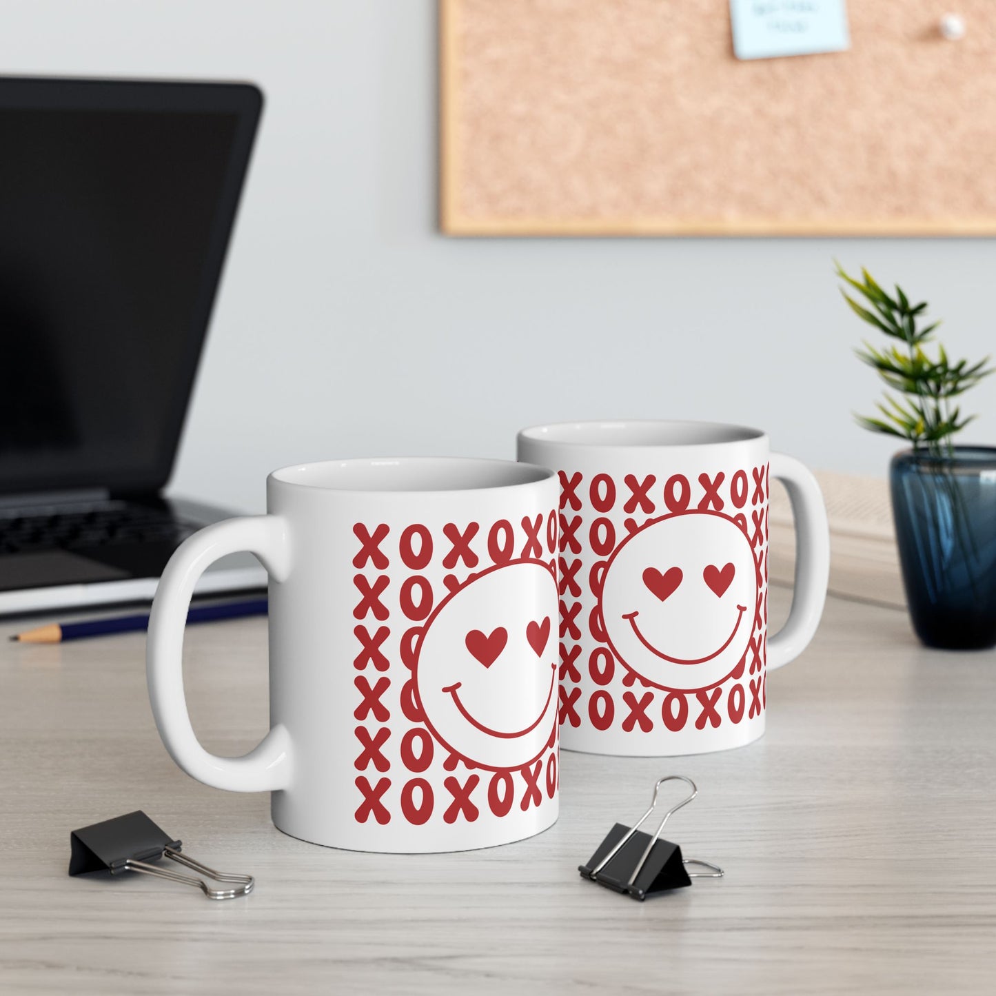 Hearts and Happiness XO Ceramic Mug, Boxer Dog Lovers