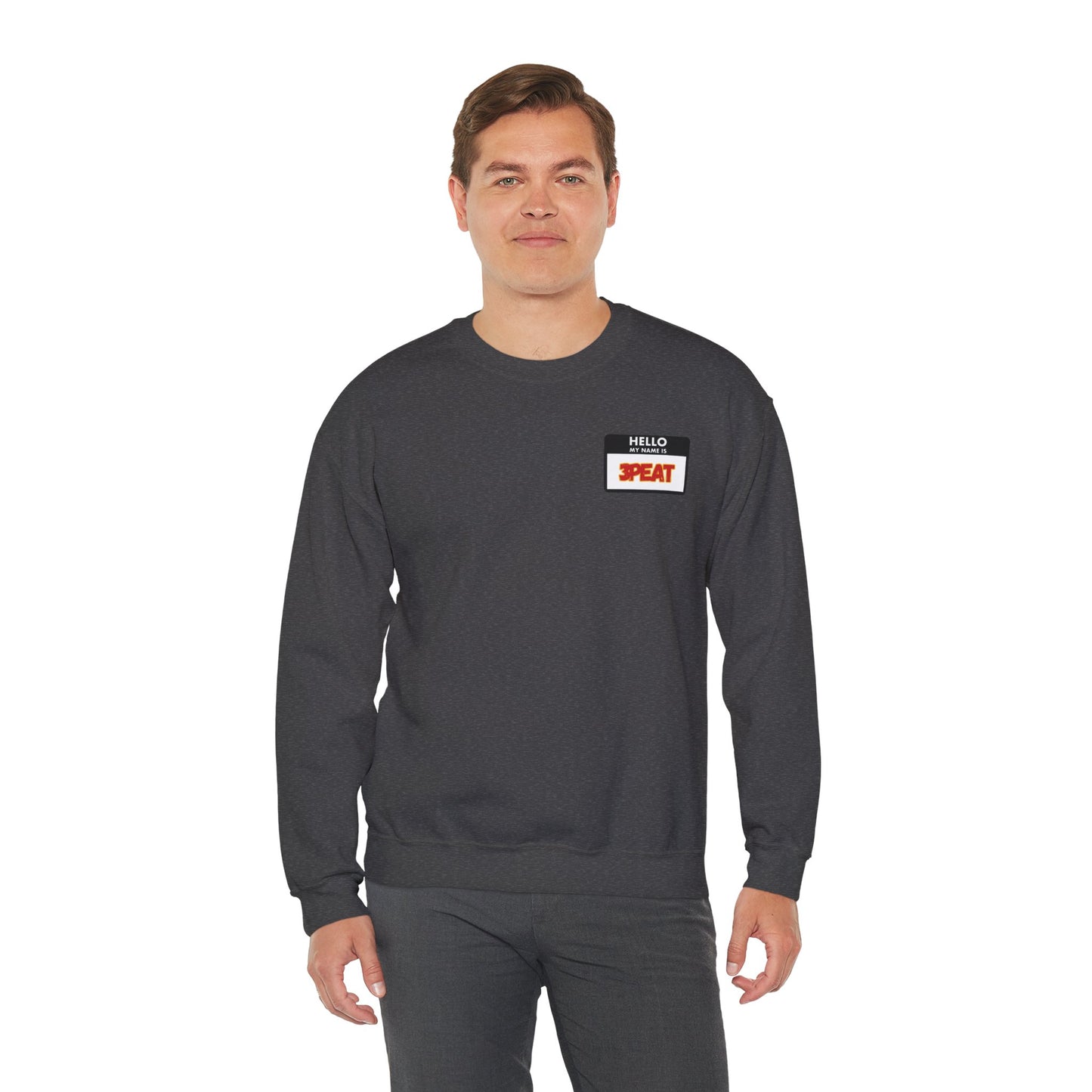 Hello My Name Is Repeat Graphic Crewneck Sweatshirt