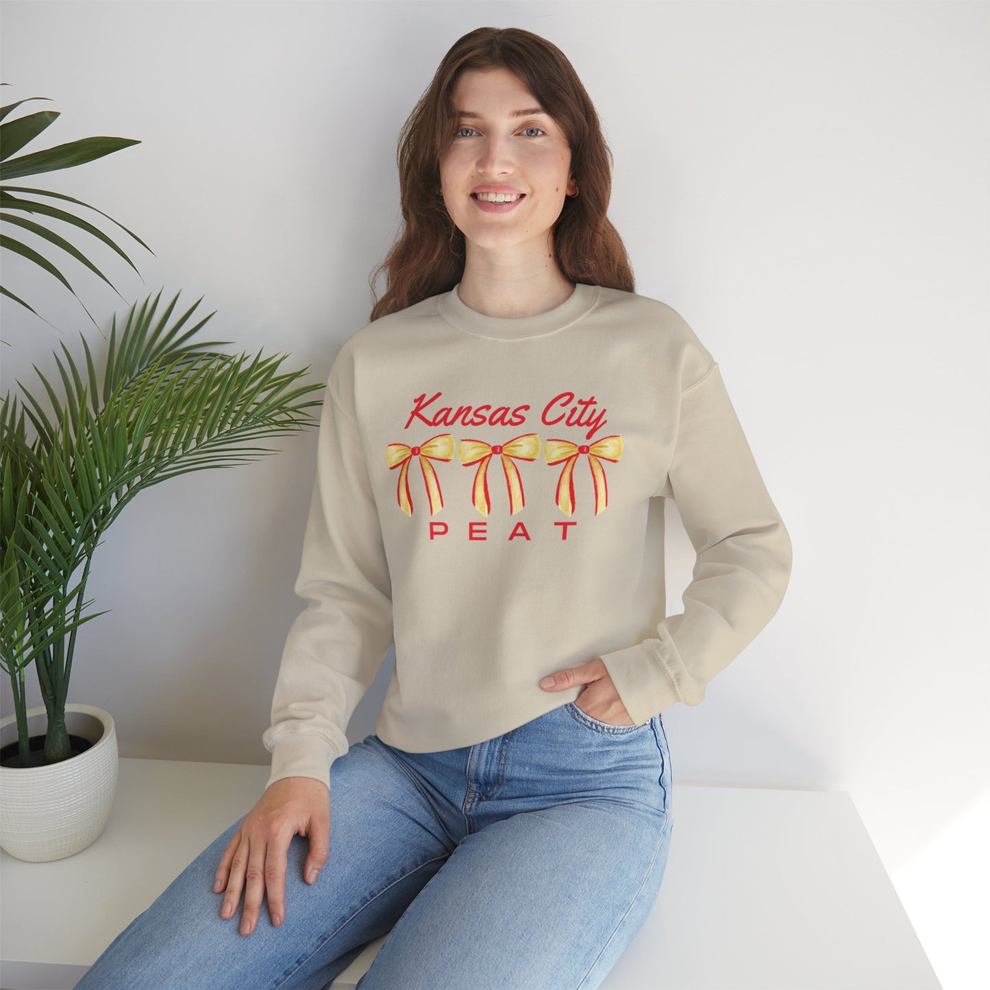 Kansas City Bow Trio Design Graphic Crewneck Sweatshirt