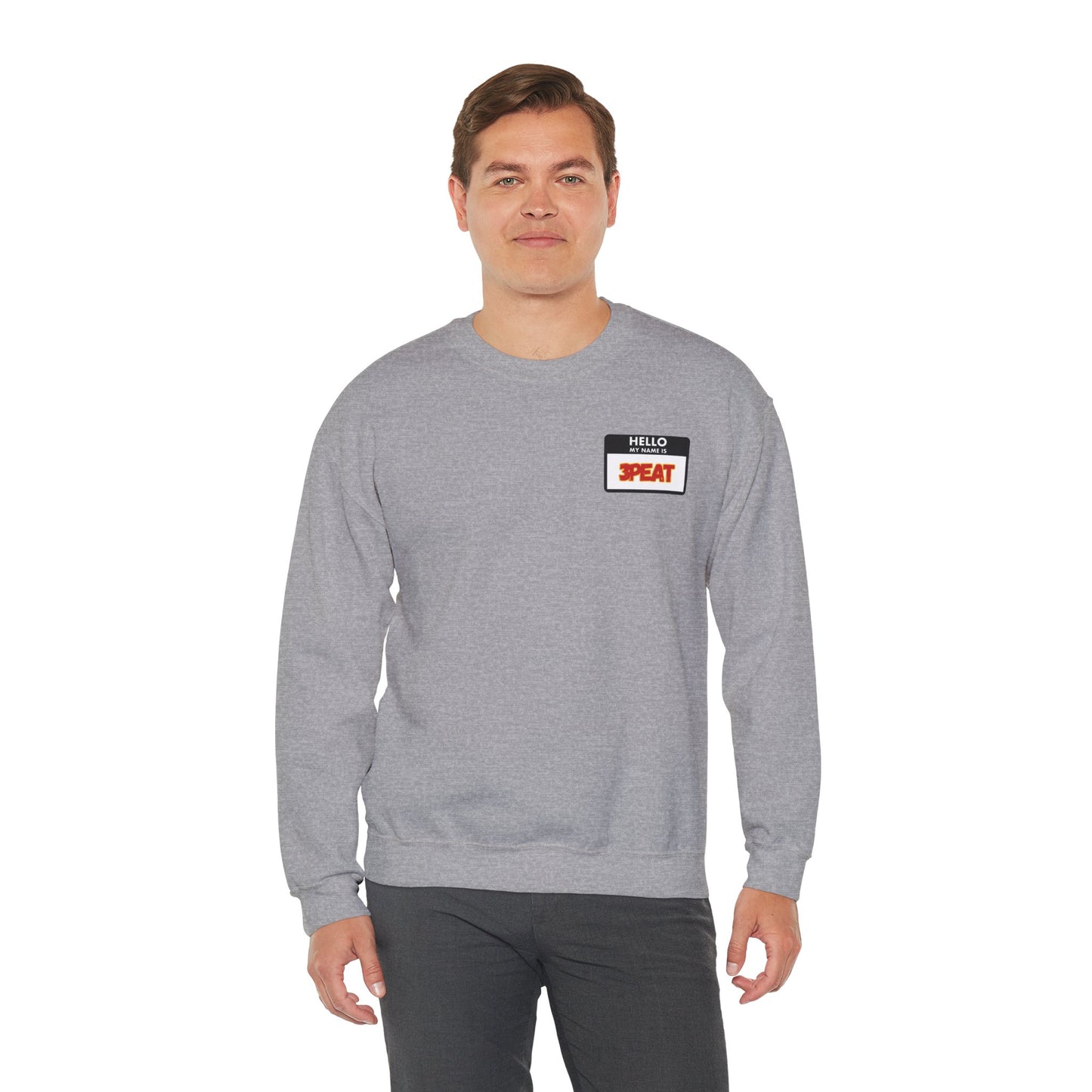 Hello My Name Is Repeat Graphic Crewneck Sweatshirt