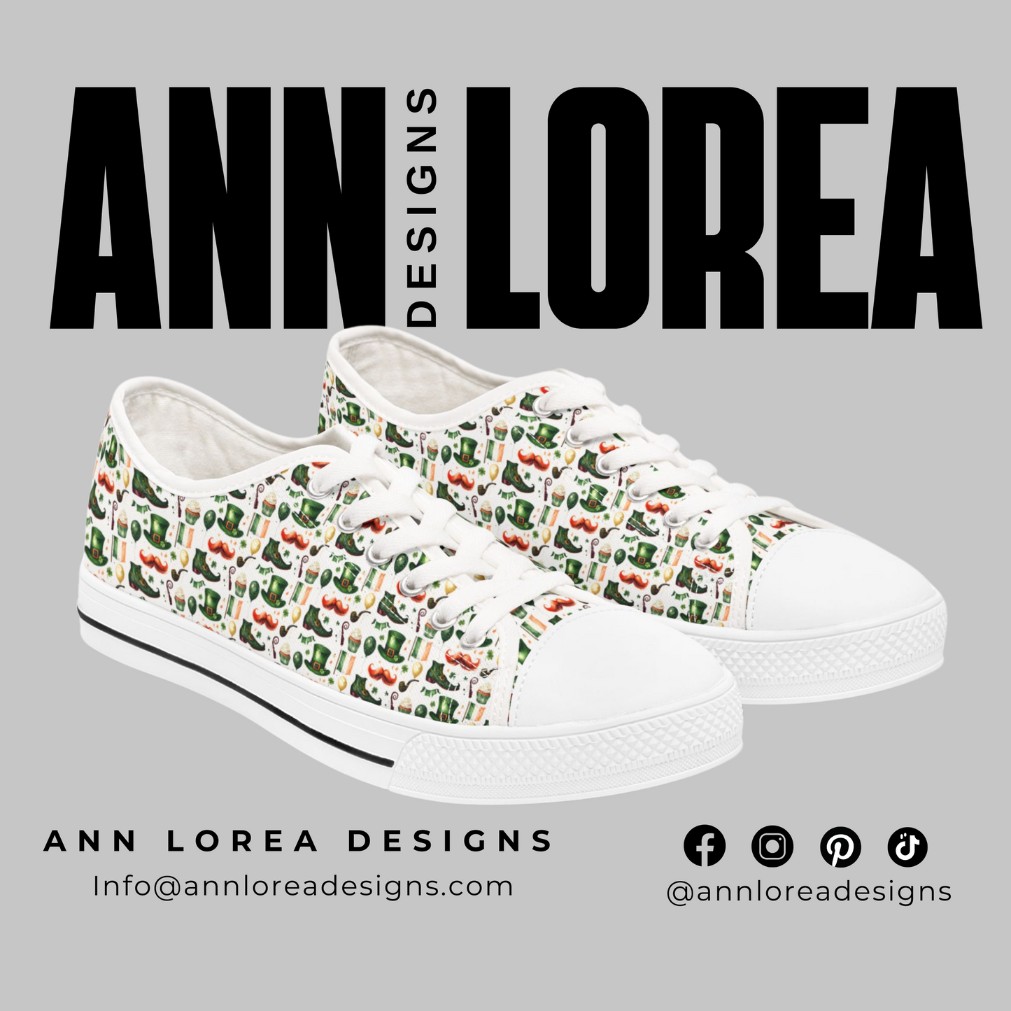 St Patricks Day Themed, Low Top Sneakers