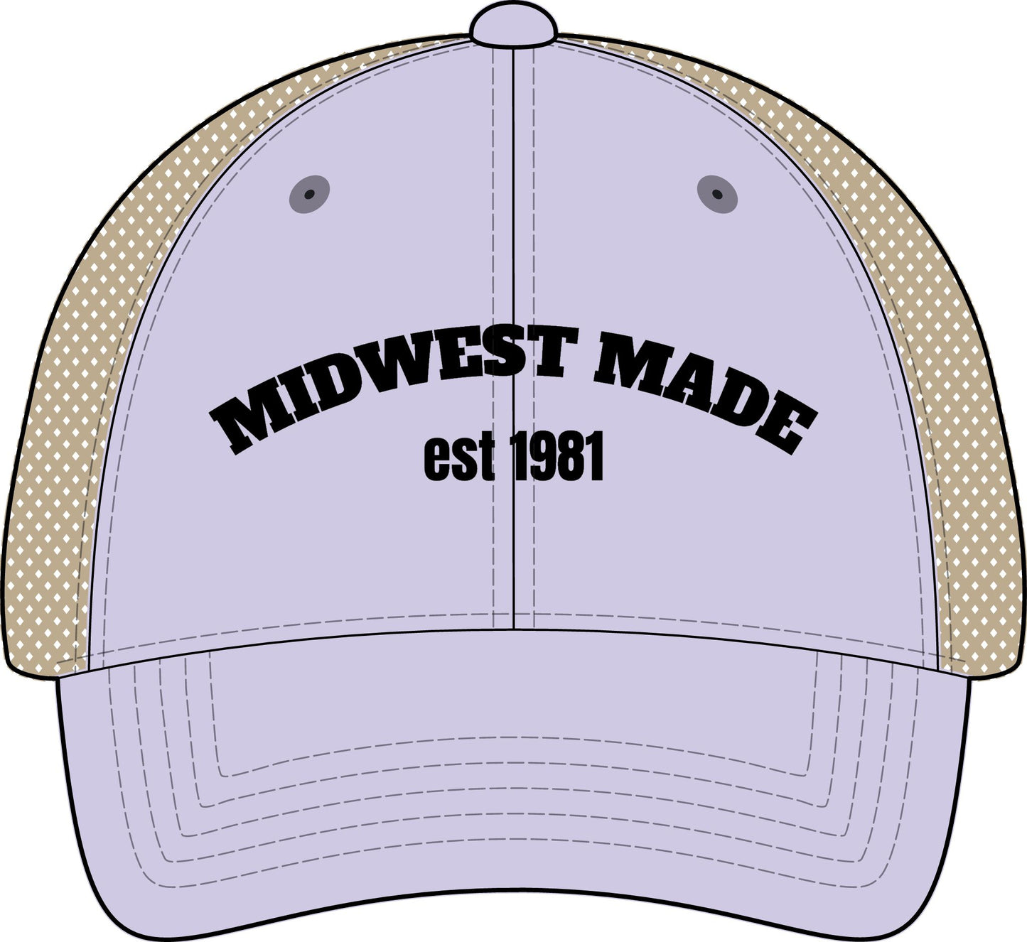 MIDWEST MADE with Personalized est DATE Embroidery Women's Washed Mesh-Back Cap