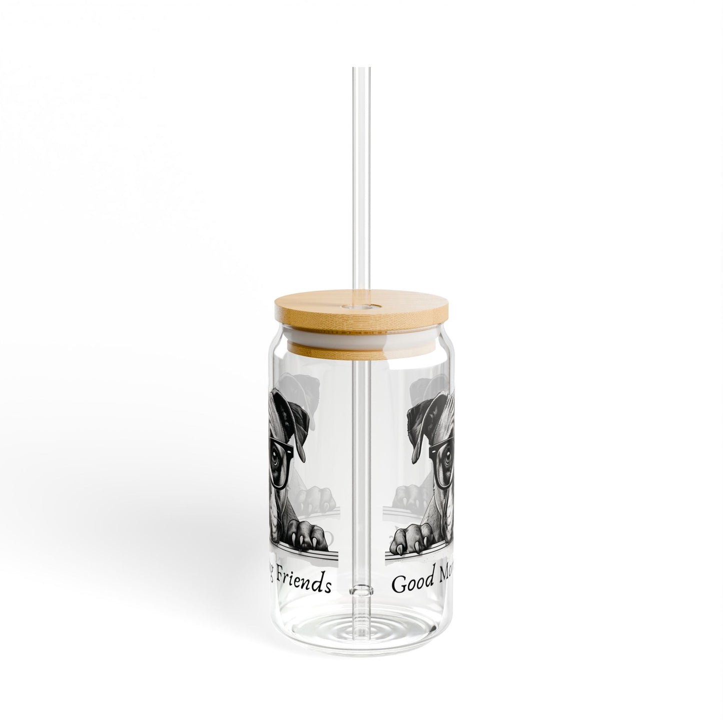 Good Morning Boxer Friends, Sipper Glass, 16oz