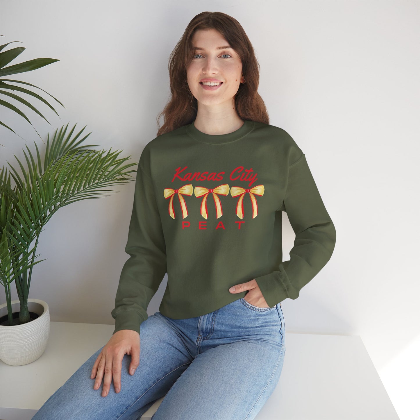Kansas City Bow Trio Design Graphic Crewneck Sweatshirt