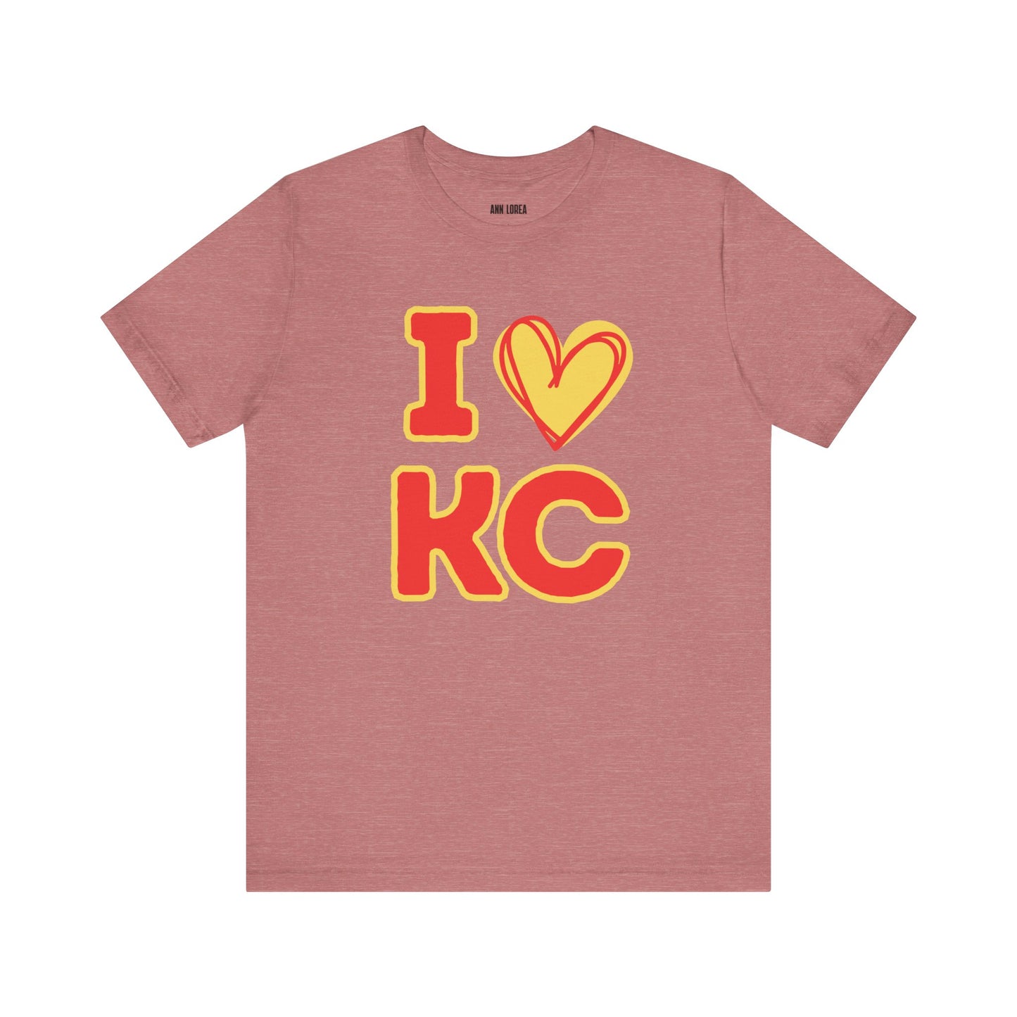 I Heart KC Red and Yellow Repeat Graphic T-Shirt