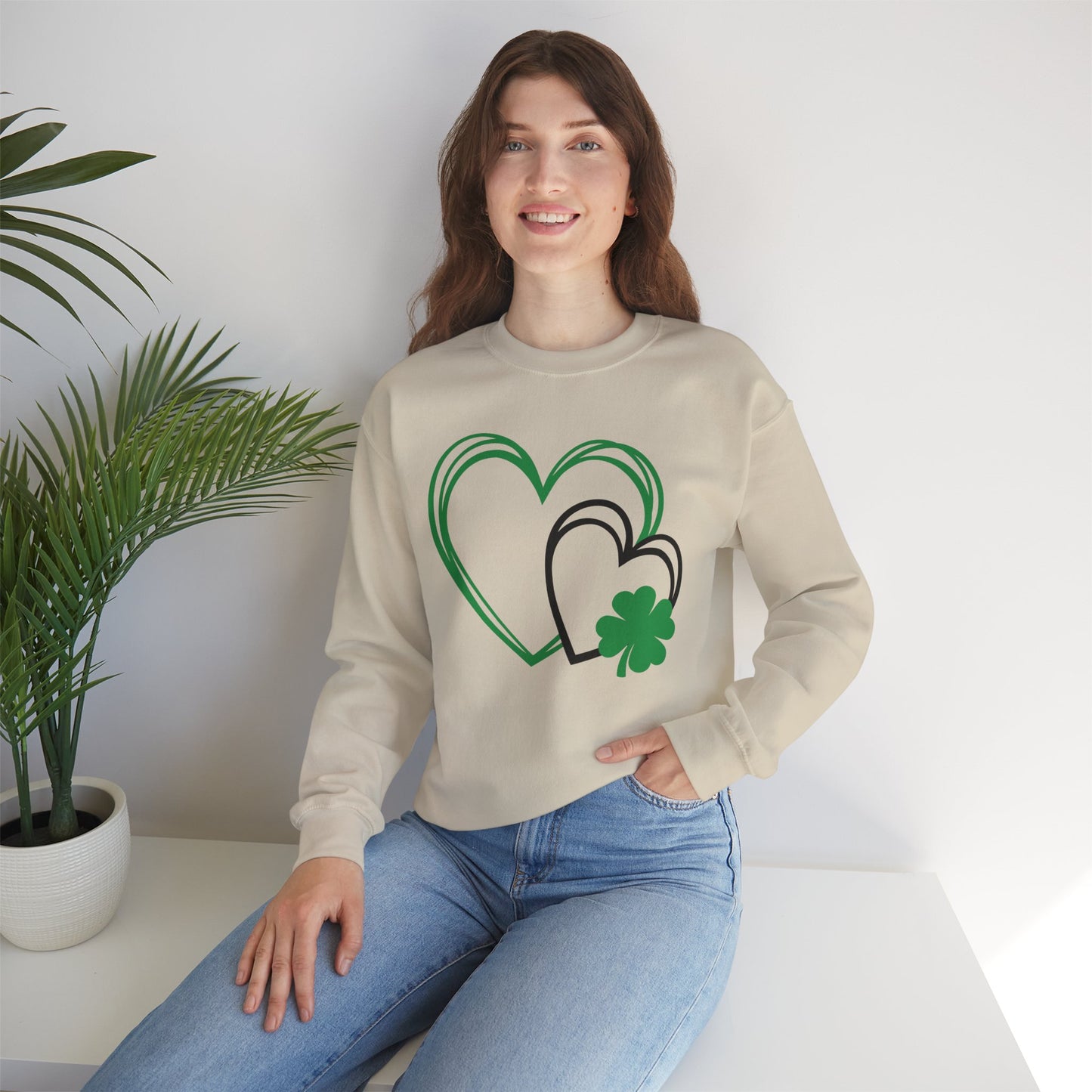 Festive Hearts w/a little St. Patrick’s Day Luck Crewneck Sweatshirt
