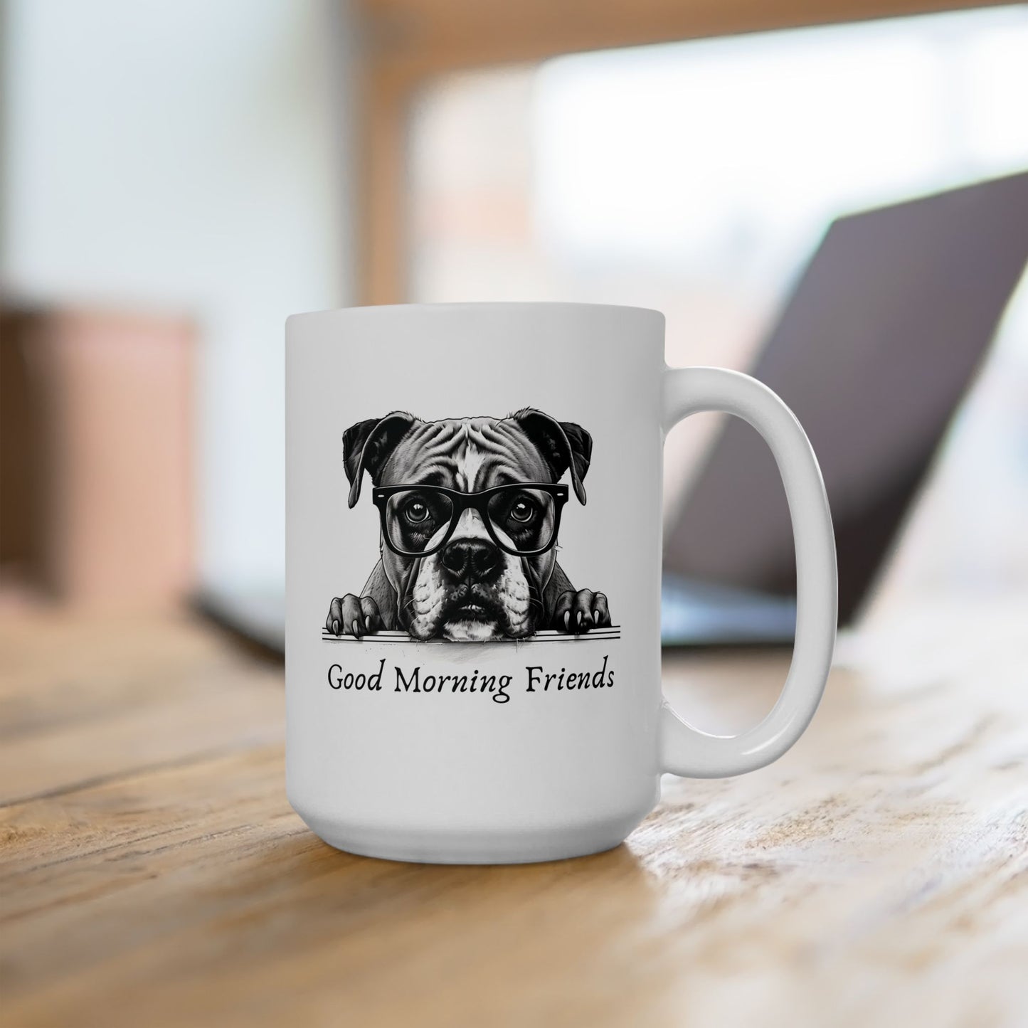 Good Morning Friends Ceramic Mug, Boxer Dog Lovers