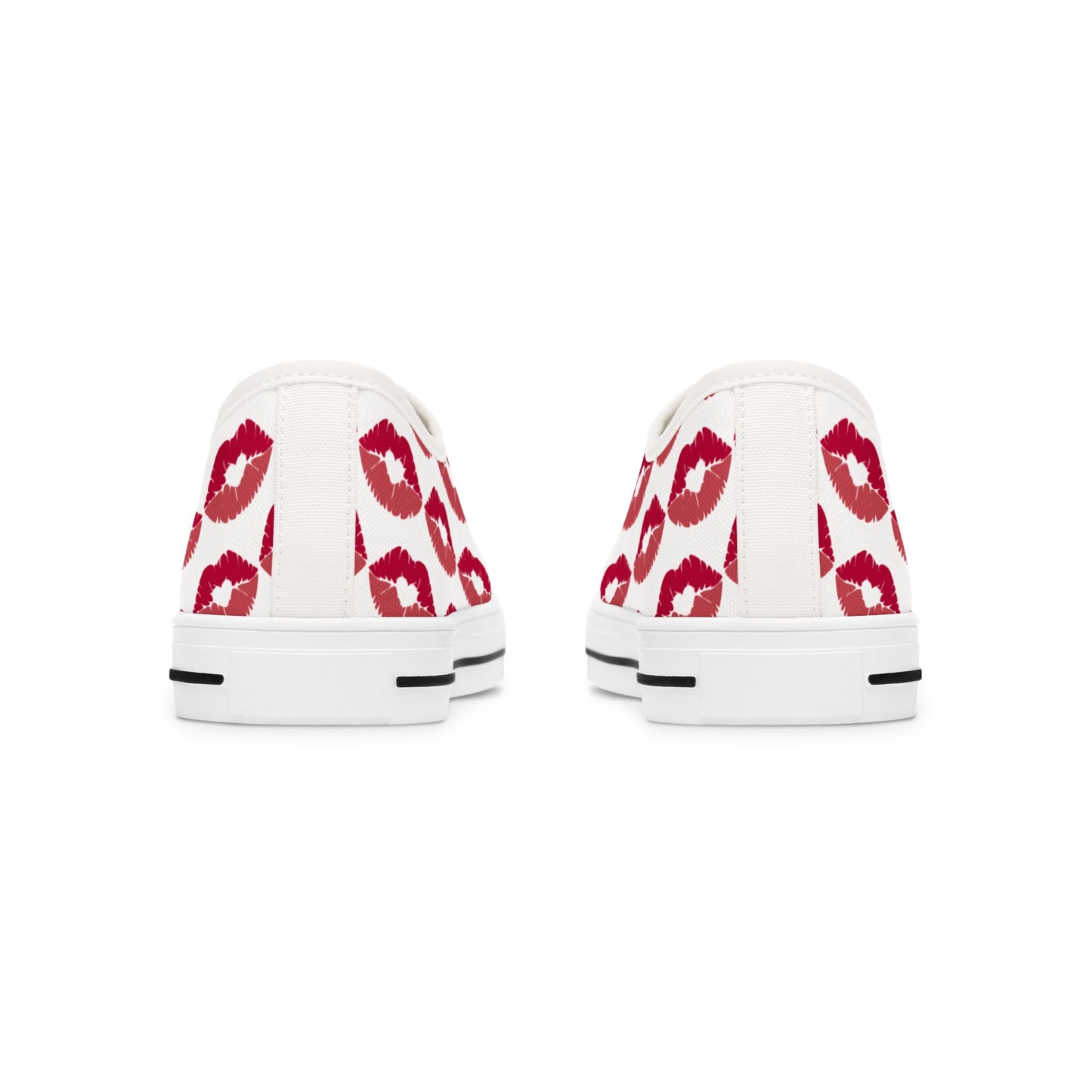 Blowing Heart shaped Lip Kisses Women's Low Top Sneakers