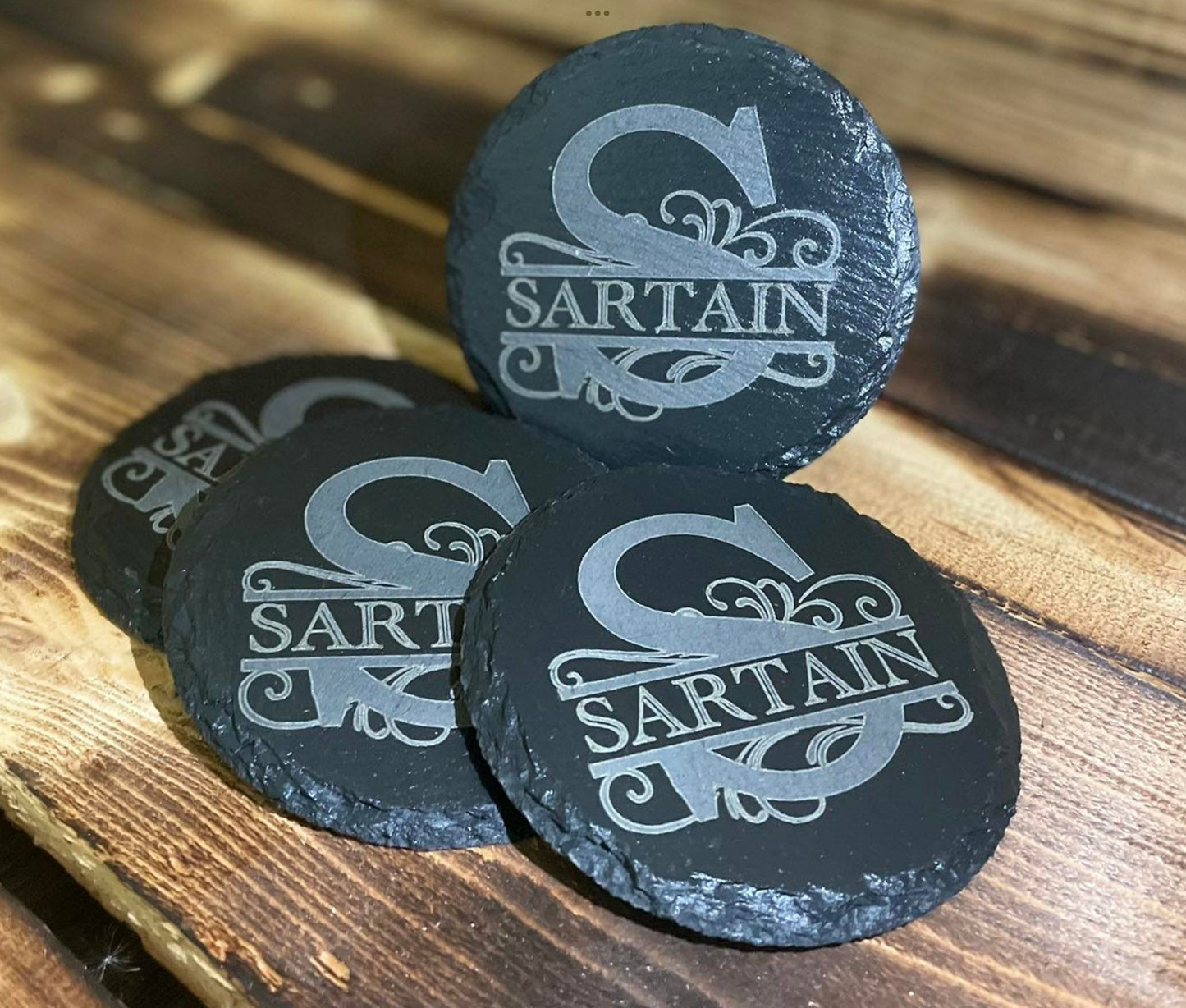 Custom Round Monogram Elegance Coasters