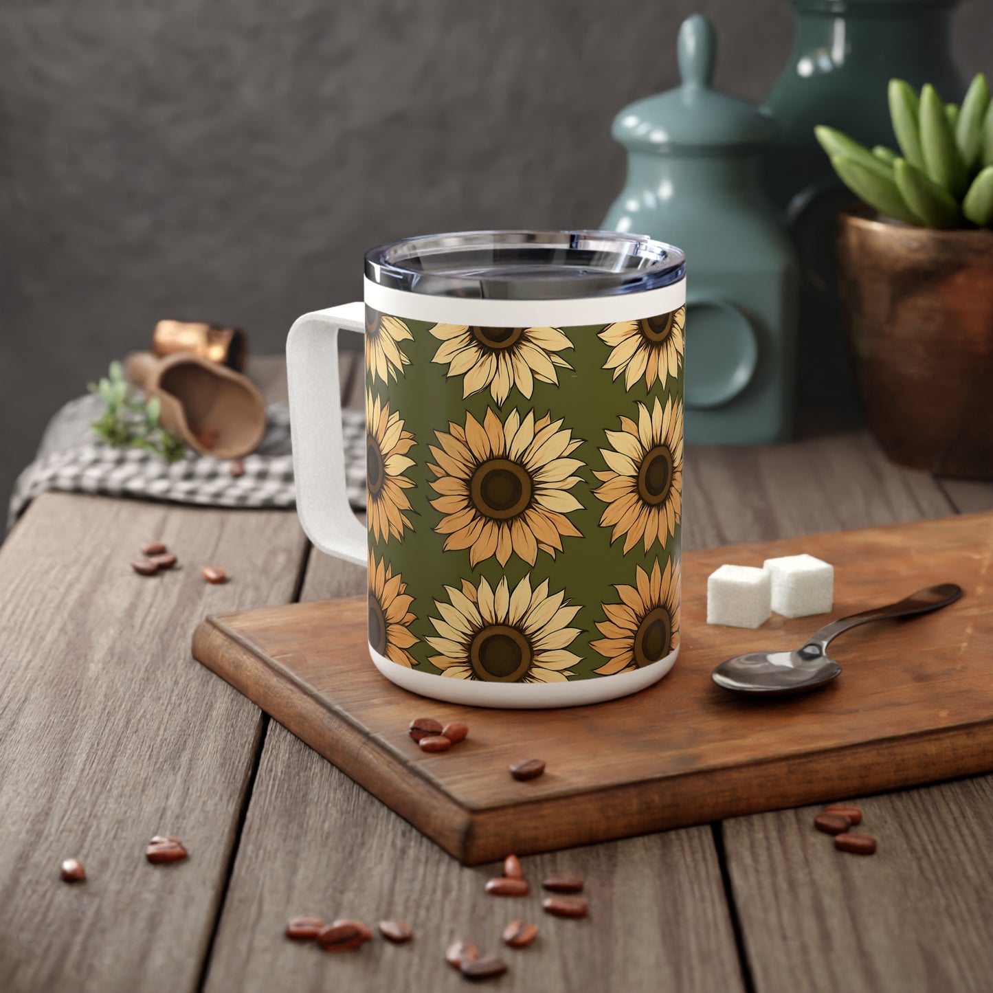 Sunflower Insulated Coffee Mug, 10oz