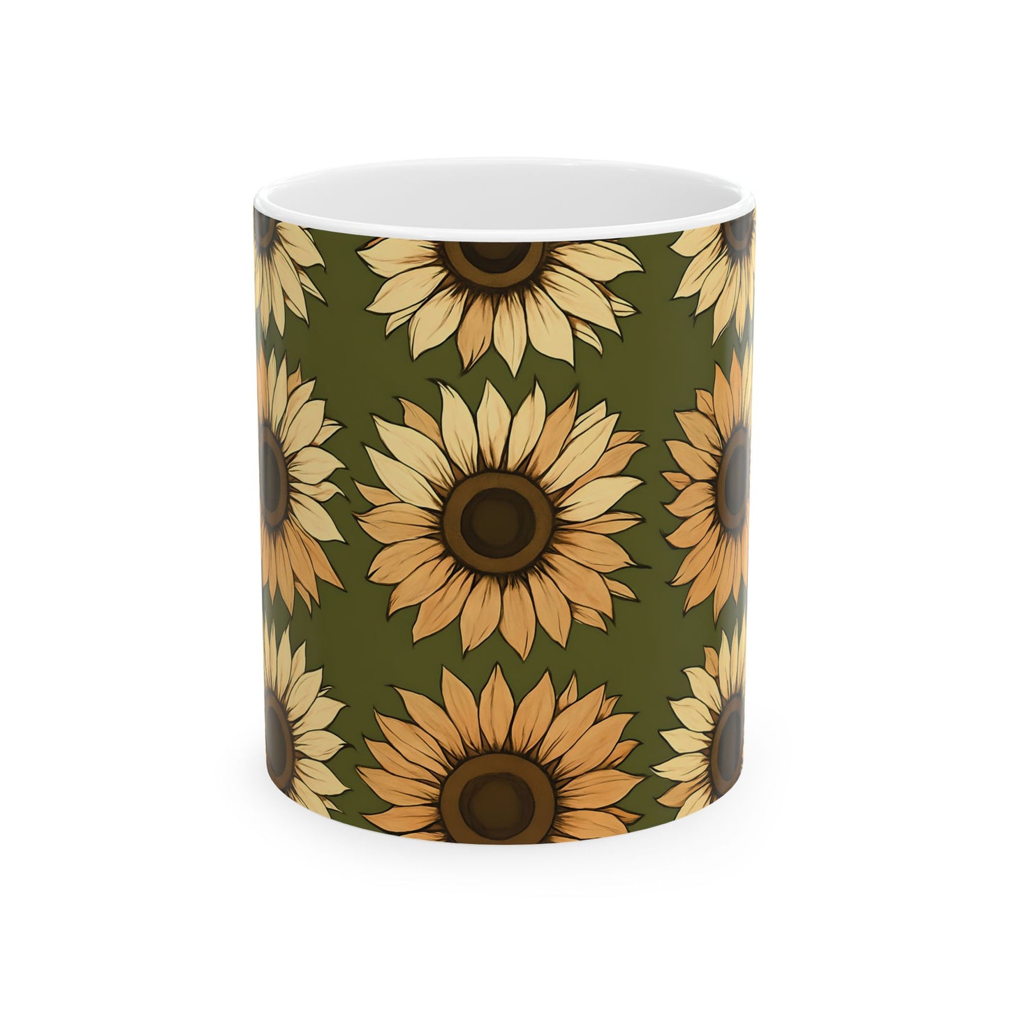 Sunflower All-Over Print Ceramic Mug (11oz, 15oz)