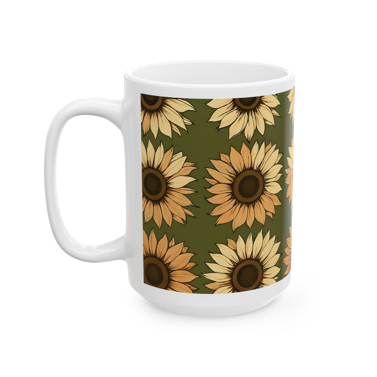 Sunflower All-Over Print Ceramic Mug (11oz, 15oz)
