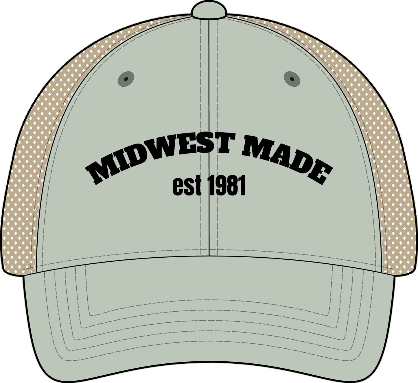 MIDWEST MADE with Personalized est DATE Embroidery Women's Washed Mesh-Back Cap