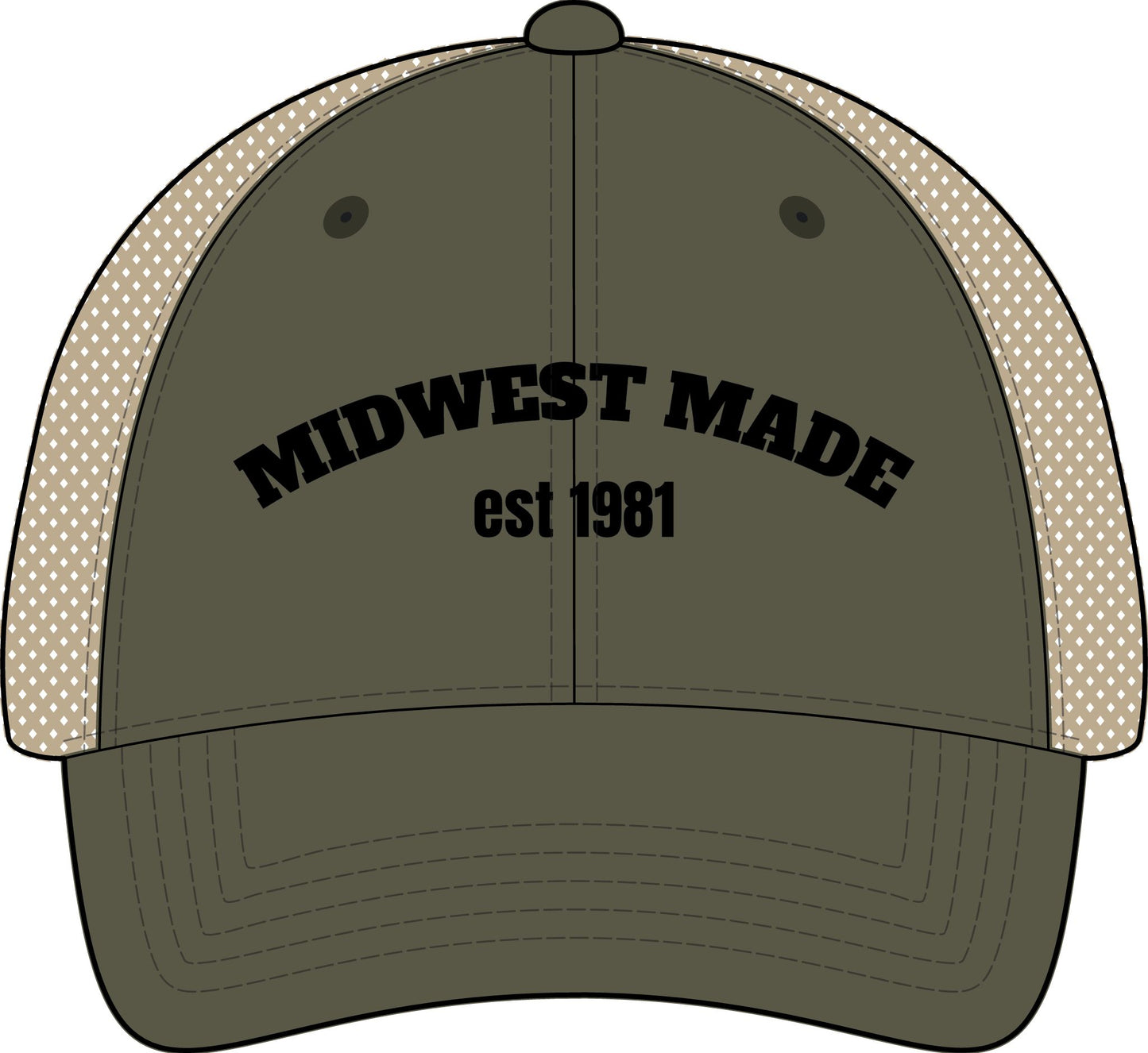 MIDWEST MADE with Personalized est DATE Embroidery Women's Washed Mesh-Back Cap