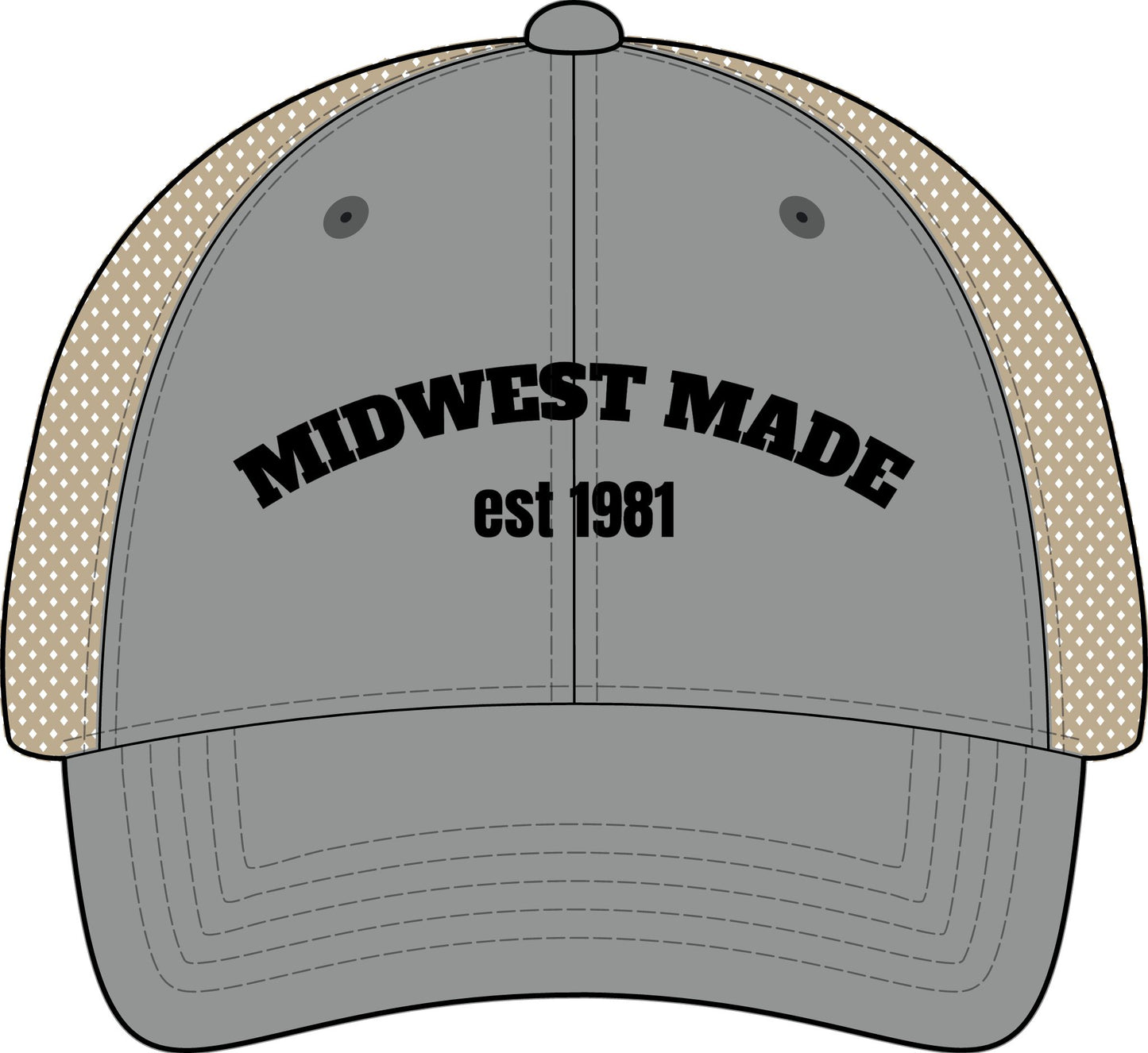 MIDWEST MADE with Personalized est DATE Embroidery Women's Washed Mesh-Back Cap