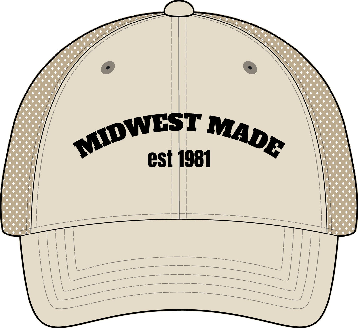 MIDWEST MADE with Personalized est DATE Embroidery Women's Washed Mesh-Back Cap
