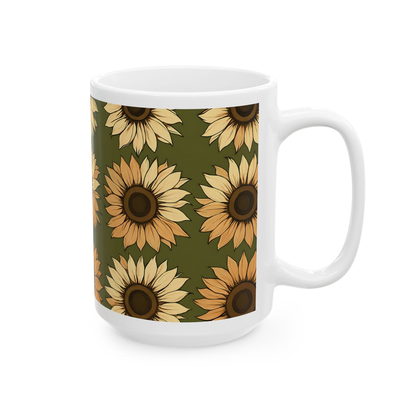 Sunflower All-Over Print Ceramic Mug (11oz, 15oz)