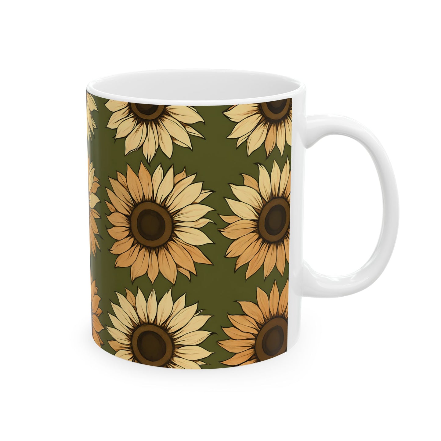 Sunflower All-Over Print Ceramic Mug (11oz, 15oz)