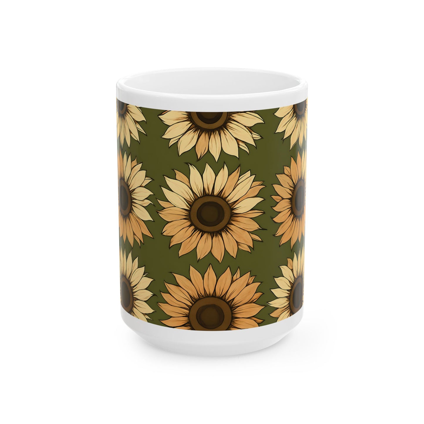 Sunflower All-Over Print Ceramic Mug (11oz, 15oz)