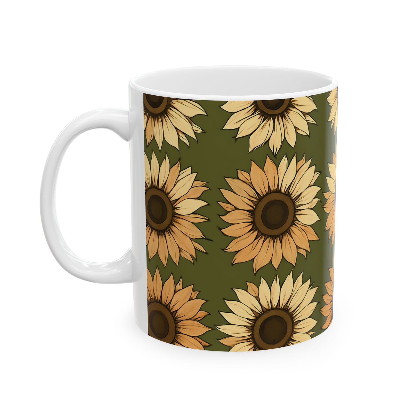 Sunflower All-Over Print Ceramic Mug (11oz, 15oz)