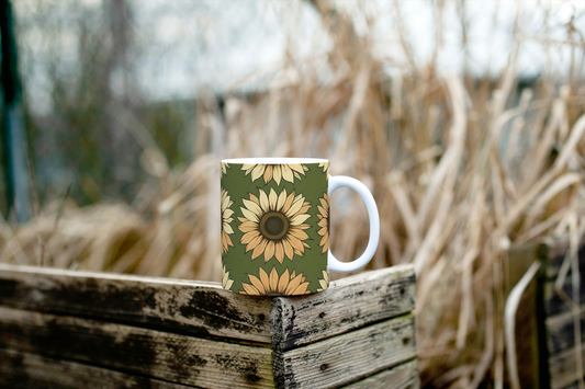 Sunflower All-Over Print Ceramic Mug (11oz, 15oz)
